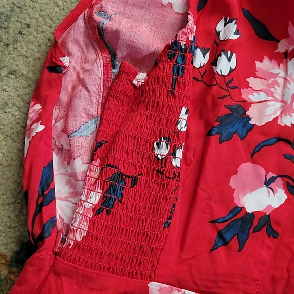 Old Navy Red Floral Sun Dress - Picture 5 of 7